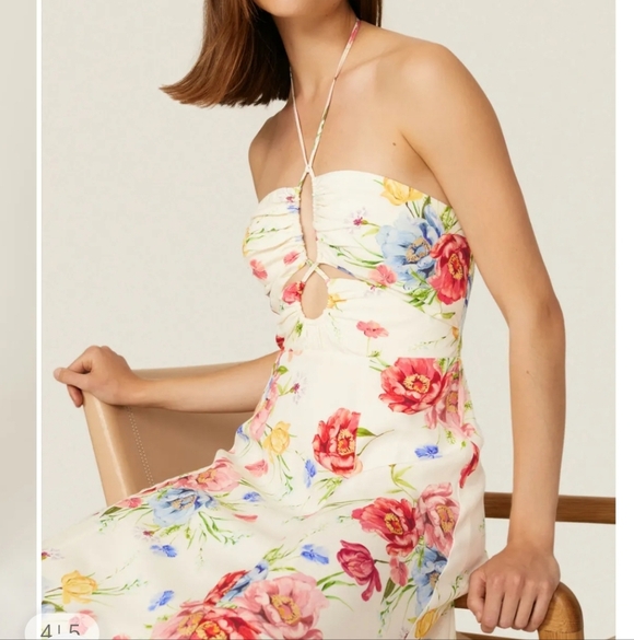 Yumi Kim Lani Dress Size Medium Dainty Floral Flirty Design Midi - Picture 4 of 16